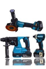 Makita DLX3070TX 18 V 5.0 Ah 3'lü Akülü Kombine Set